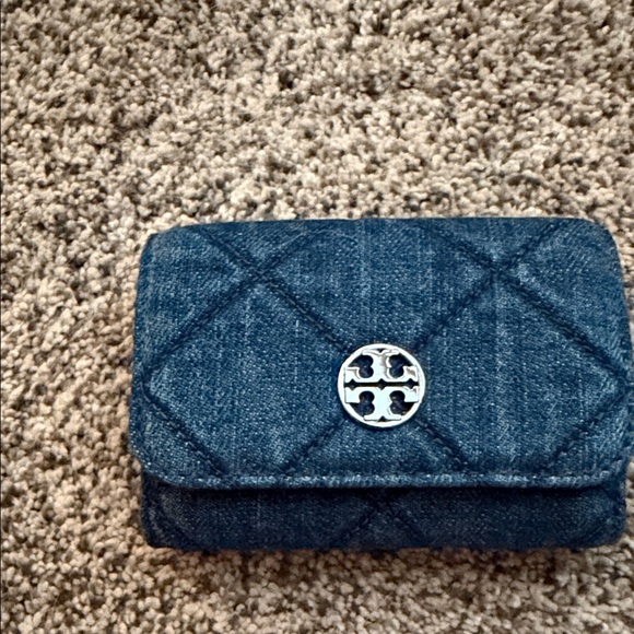 Tory Burch Handbags - Tory Burch Denim Blue Quilted Wallet